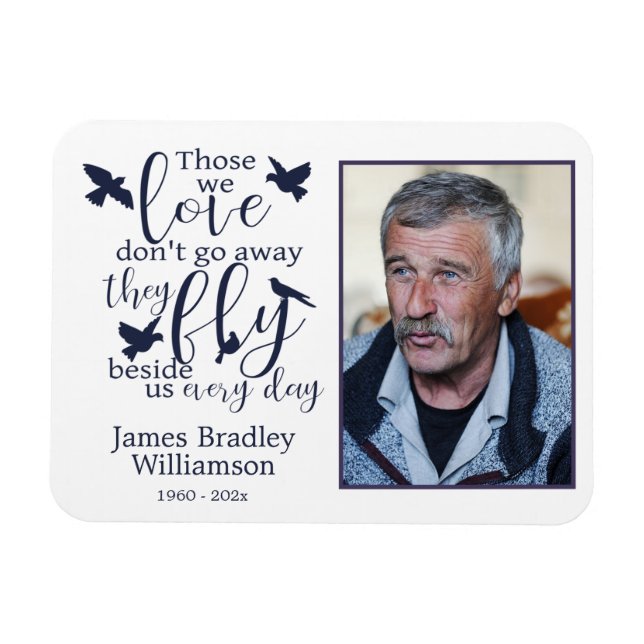 Fly Beside Us Bird Memorial Funeral Keepsake Magnet (Horizontal)