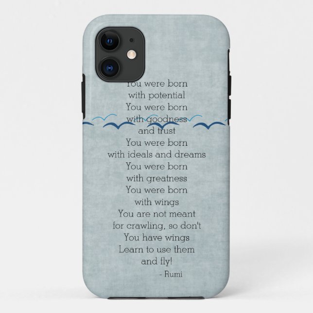 Fly Birds Rumi quote Case-Mate iPhone Case (Back)