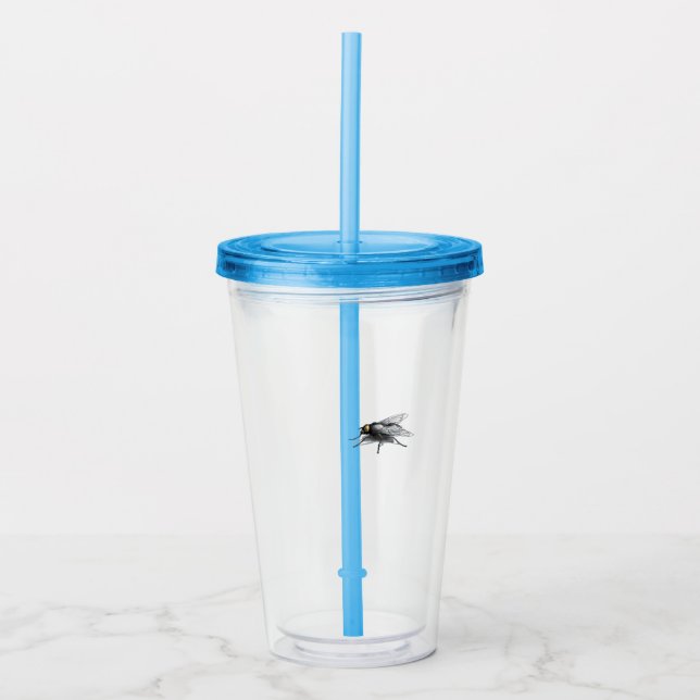 Fly Buddy blue acrylic tumbler (Front)