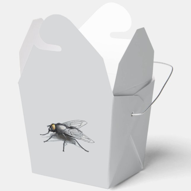 Fly Buddy giant fly grey take out box (Open)