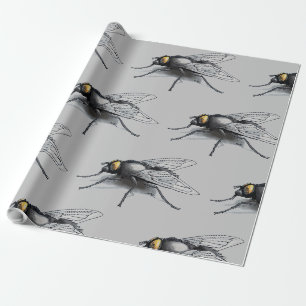 Fly Buddy grey glossy wrapping paper