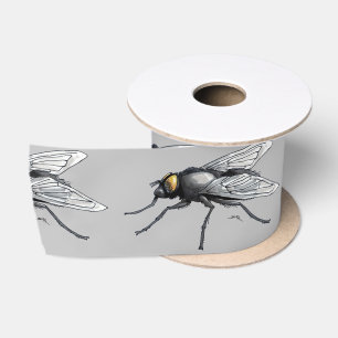 Fly Buddy grey ribbon spool Satin Ribbon