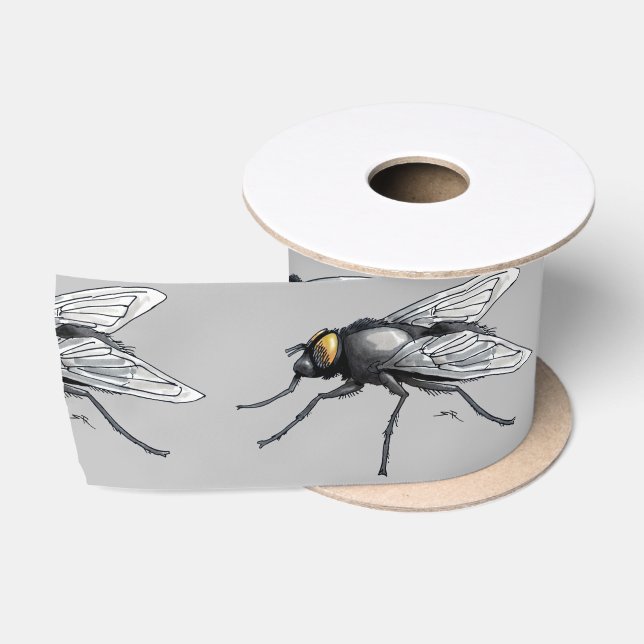 Fly Buddy grey ribbon spool Satin Ribbon (Spool)