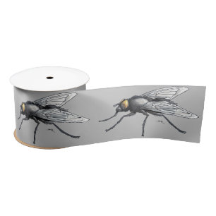 Fly Buddy grey ribbon spool Satin Ribbon