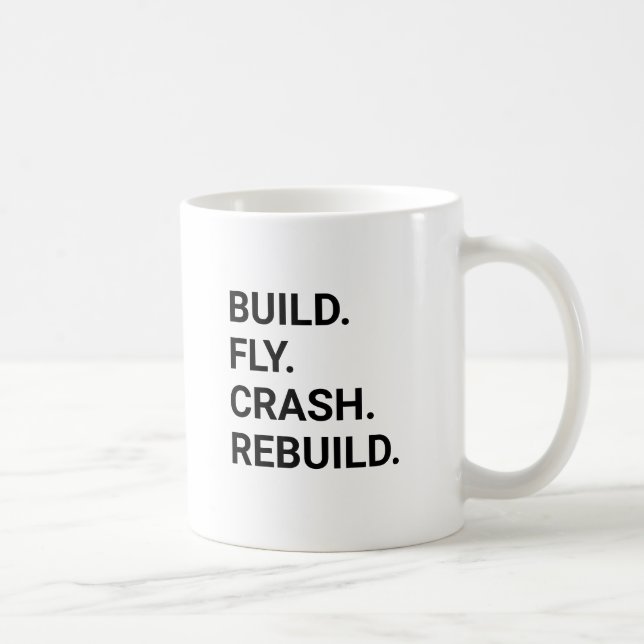 Fly Crash Rebuild Funny RC Aircraft Plane Pilot Coffee Mug (Right)