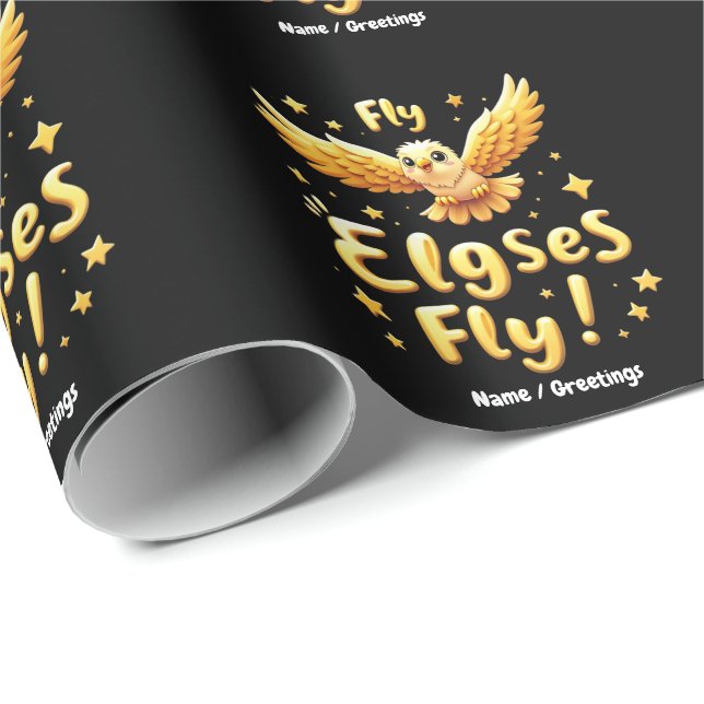 Fly Elgses Fly Inspirational Eagle Art  Wrapping Paper (Roll Corner)