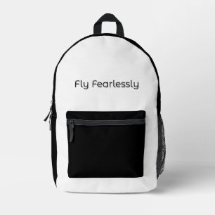 Fly Fearlessly Aviation Inspirational Quote Printed Backpack