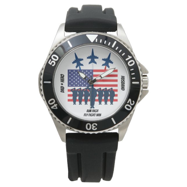 Fly Fight Win Personalised Watch (Front)