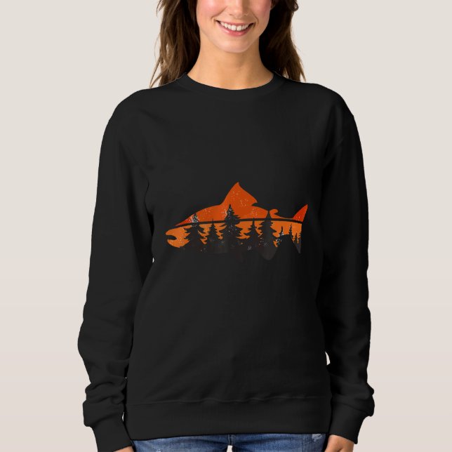 Fly Fish Fishing Fishing Fisherman Sweatshirt (Front)