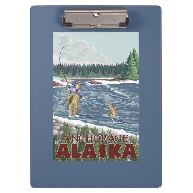 Fly Fisherman - Anchorage, Alaska Clipboard (Front)