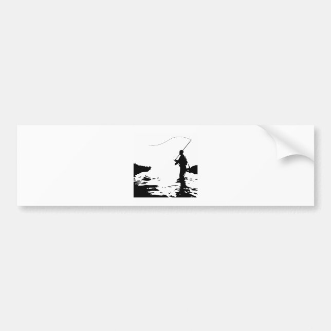 Fly Fisherman Bumper Sticker (Front)