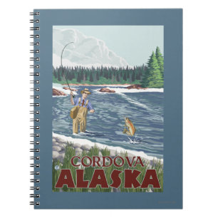 Fly Fisherman - Cordova, Alaska Spiral Notebook