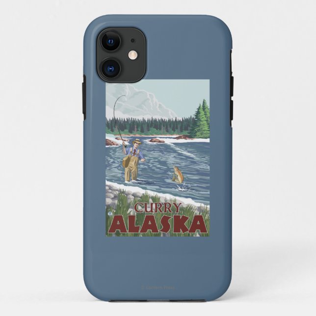 Fly Fisherman - Curry, Alaska Case-Mate iPhone Case (Back)