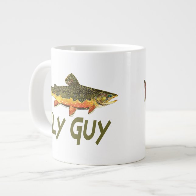 Fly Fisherman Large Coffee Mug (Front Left)