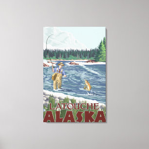 Fly Fisherman - Latouche, Alaska Canvas Print