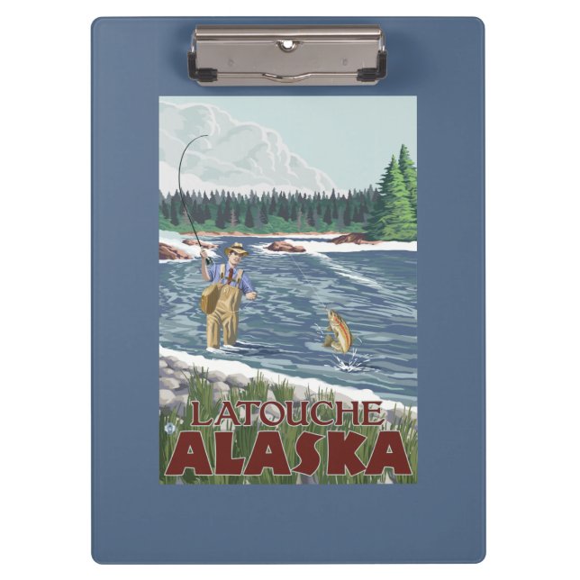 Fly Fisherman - Latouche, Alaska Clipboard (Front)