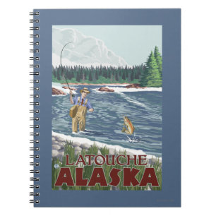 Fly Fisherman - Latouche, Alaska Spiral Notebook