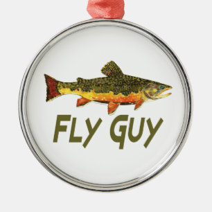 Fly Fisherman Metal Tree Decoration
