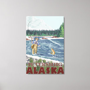 Fly Fisherman - Petersburg, Alaska Canvas Print