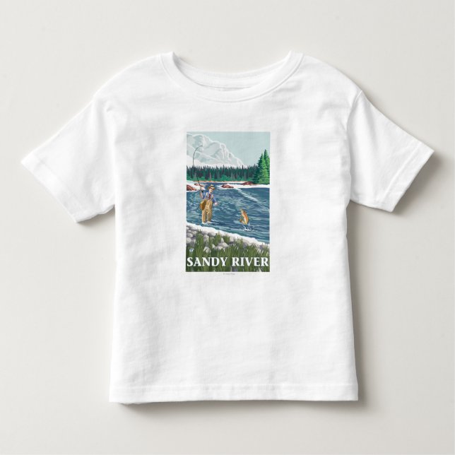 Fly Fisherman - Sandy River, Oregon Toddler T-Shirt (Front)