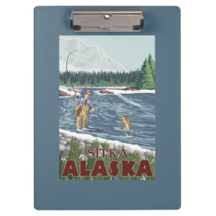 Fly Fisherman - Sitka, Alaska Clipboard