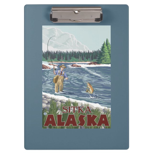 Fly Fisherman - Sitka, Alaska Clipboard (Front)