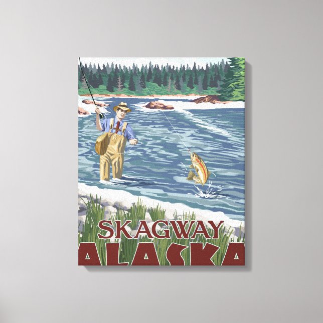 Fly Fisherman - Skagway, Alaska Canvas Print (Front)