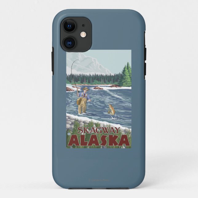 Fly Fisherman - Skagway, Alaska Case-Mate iPhone Case (Back)