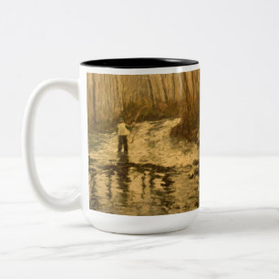 Fly Fisherman Two-Tone Coffee Mug