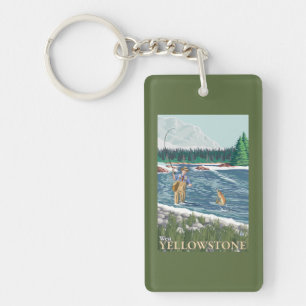 Fly Fisherman - West Yellowstone, Montana Key Ring