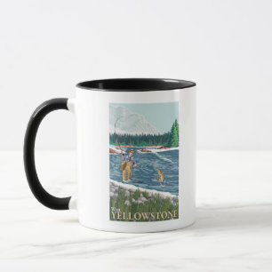 Fly Fisherman - West Yellowstone, Montana Mug
