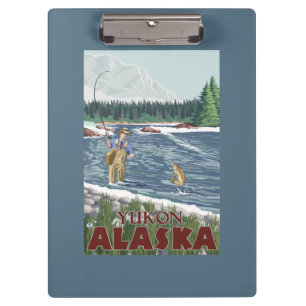 Fly Fisherman - Yukon, Alaska Clipboard