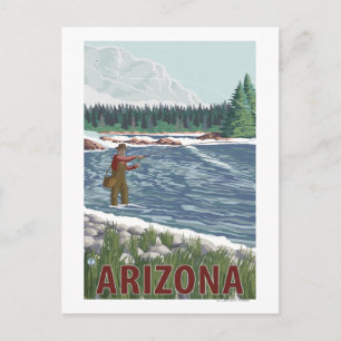 Fly FishermanArizona Postcard