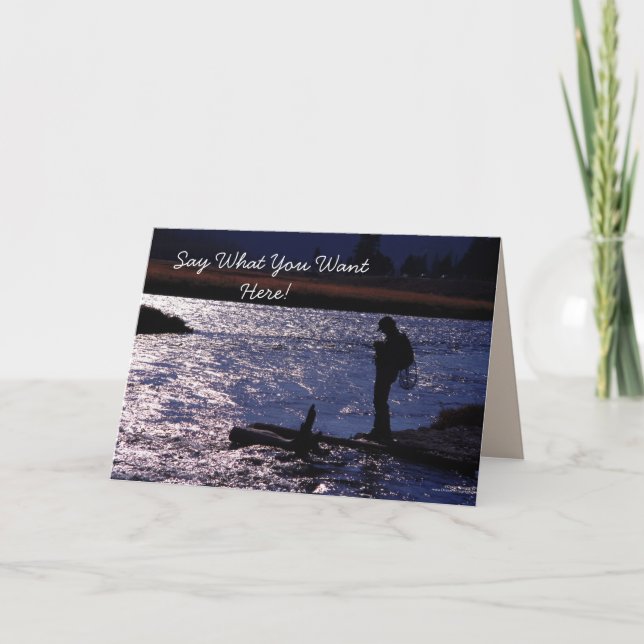 Fly Fishing Blank Greeting Card (Front)