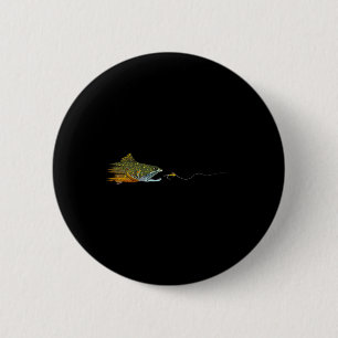Fly Fishing Brook Trout Dry Fly Tying Fisherman  6 Cm Round Badge