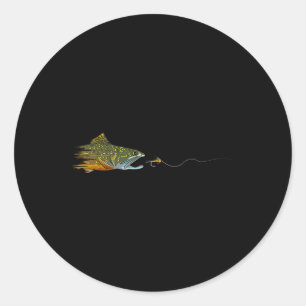 Fly Fishing Brook Trout Dry Fly Tying Fisherman  Classic Round Sticker