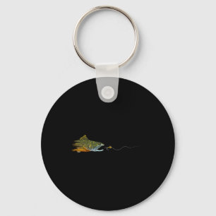 Fly Fishing Brook Trout Dry Fly Tying Fisherman  Key Ring