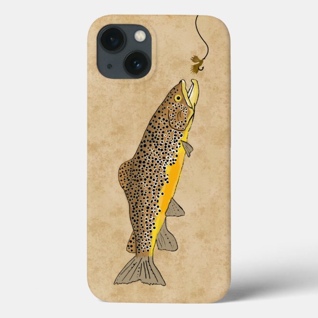 Fly Fishing Brown Trout Case-Mate iPhone Case (Back)