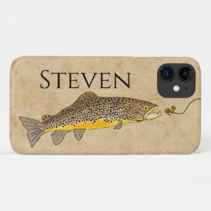 Fly Fishing Brown Trout Custom Name Case-Mate iPhone Case