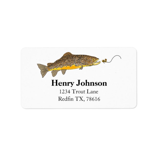 Fly Fishing Brown Trout Label (Front)