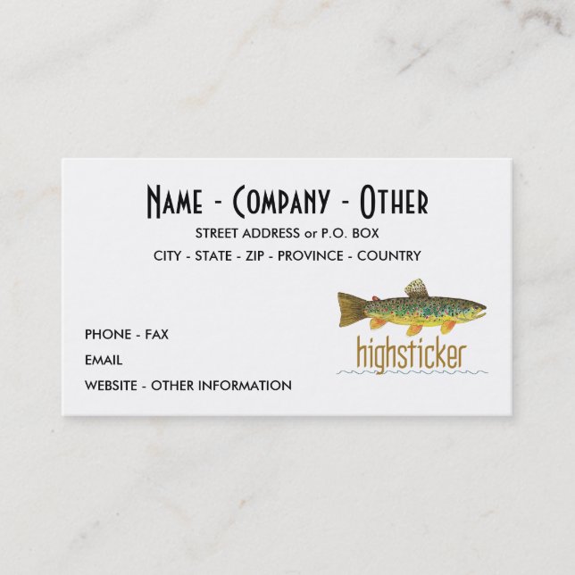 Fly Fishing Business Card (Front)