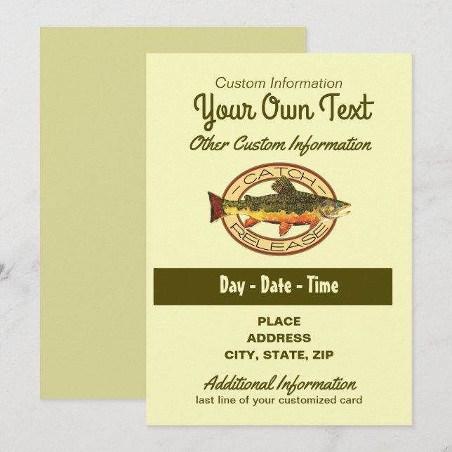 Fly Fishing Catch Release Party Invitation (Front/Back)