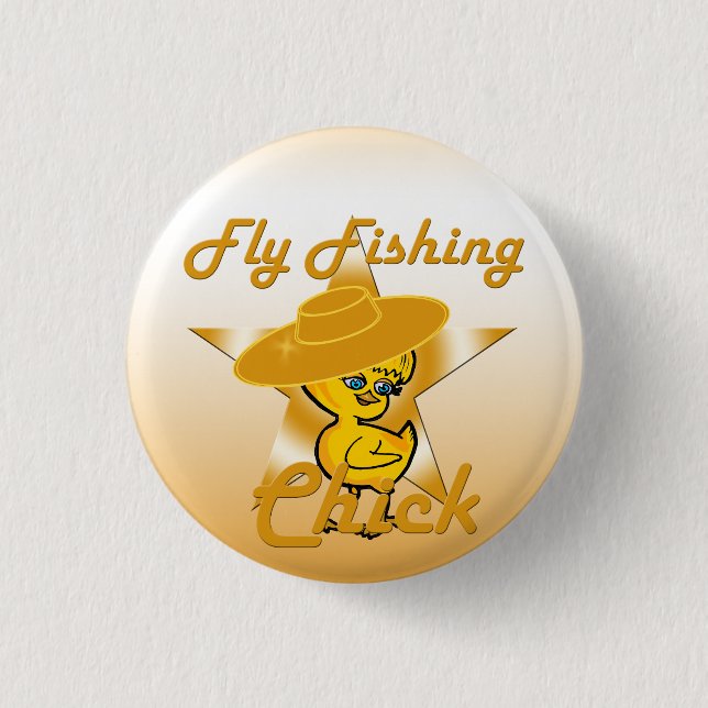 Fly Fishing Chick #10 3 Cm Round Badge (Front)