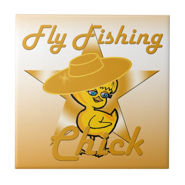 Fly Fishing Chick #10 Tile (Front)