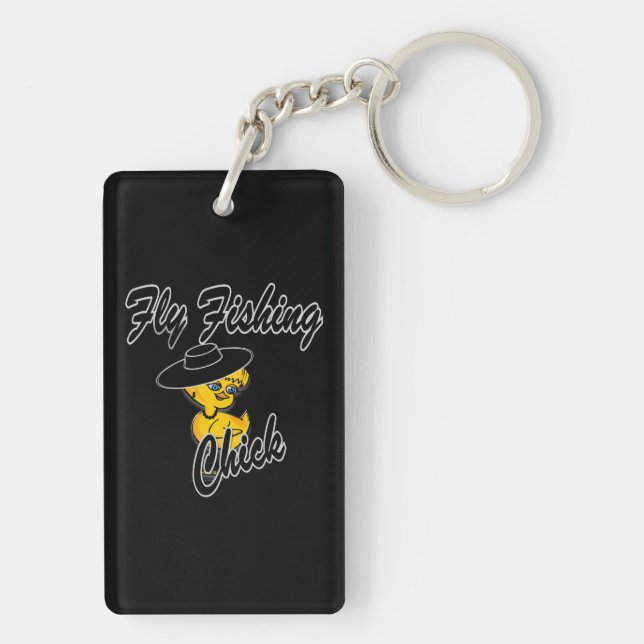 Fly Fishing Chick #4 Key Ring (Back)