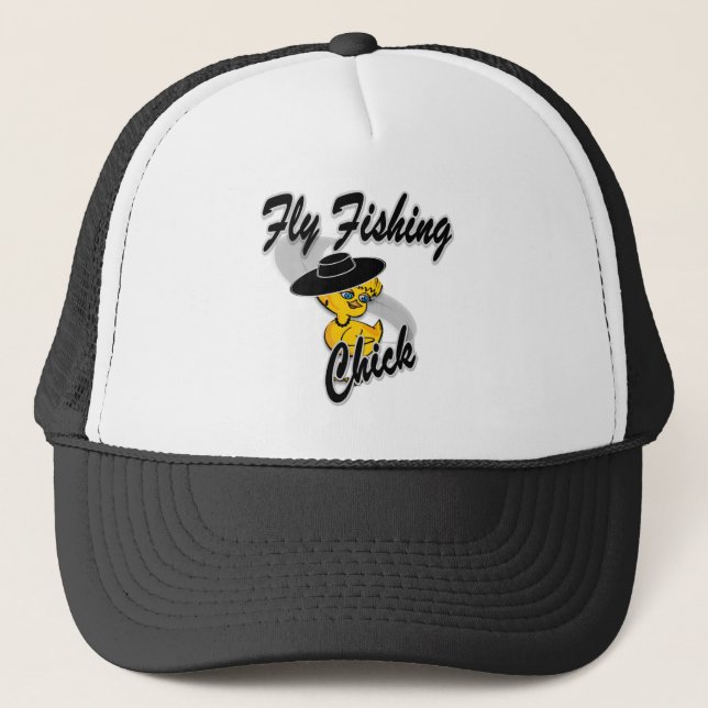 Fly Fishing Chick #4 Trucker Hat (Front)