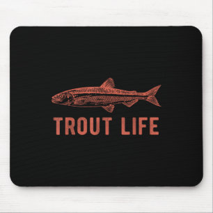 Fly Fishing Collective Trout Life , Blue, Uni-adul Mouse Pad