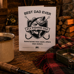 Fly Fishing Dad Hooks Bass Anglers Father Card