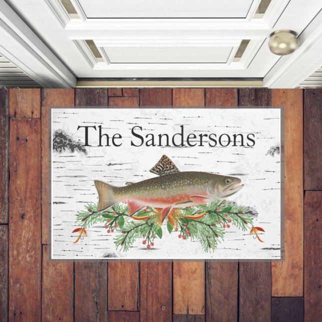 Fly Fishing Decor, Trout Christmas   Doormat (Creator Uploaded)