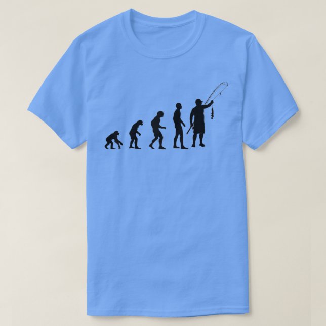 Fly fishing evolution funny fishing for fisherman T-Shirt (Design Front)